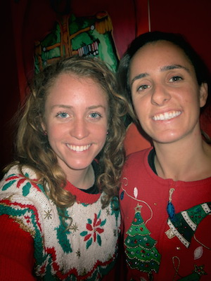 Ashley and Brittany in Ugly Sweaters