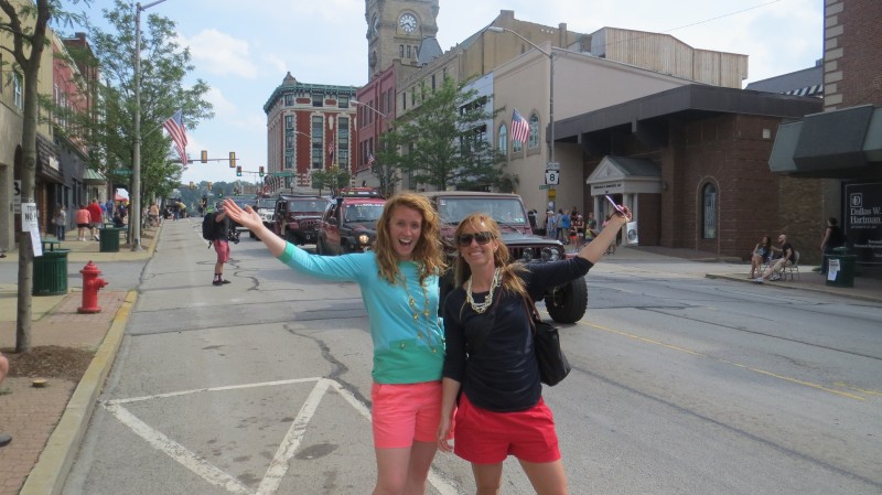 Ashley and Brittany at the Bantam Jeep Heritage Festival Parade in Butler, PA