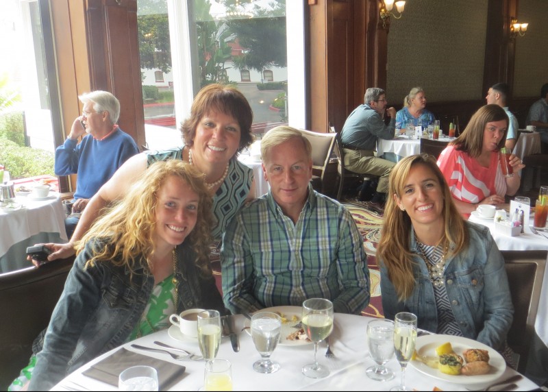 Ashley (left) and Brittany, with their mom, Darlene, and dad, at The Crown Room's Sunday Brunch.