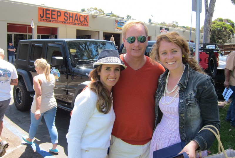 The Jeep Girls, Brittany (left) and Ashley, with their dad, Tim, at The Jeep Shack on the SD Jeep Club Poker Run.