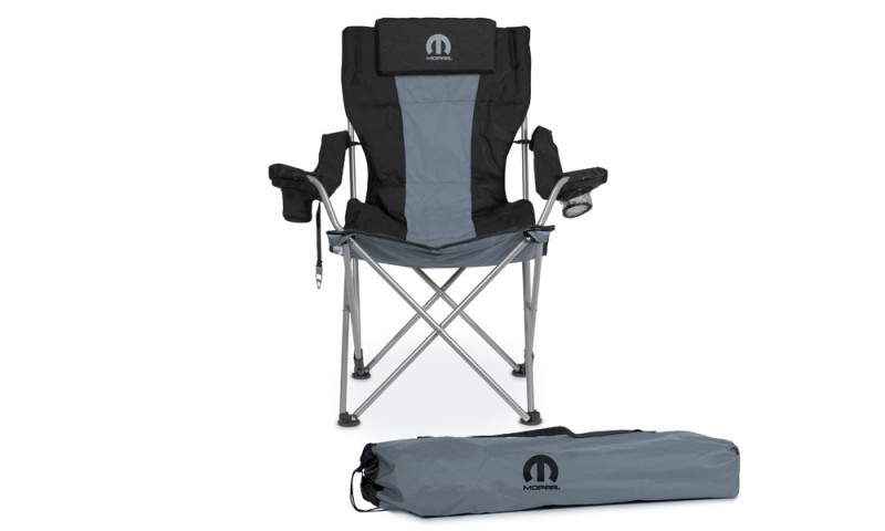 Folding chairs from Mopar make tailgating more comfortable.