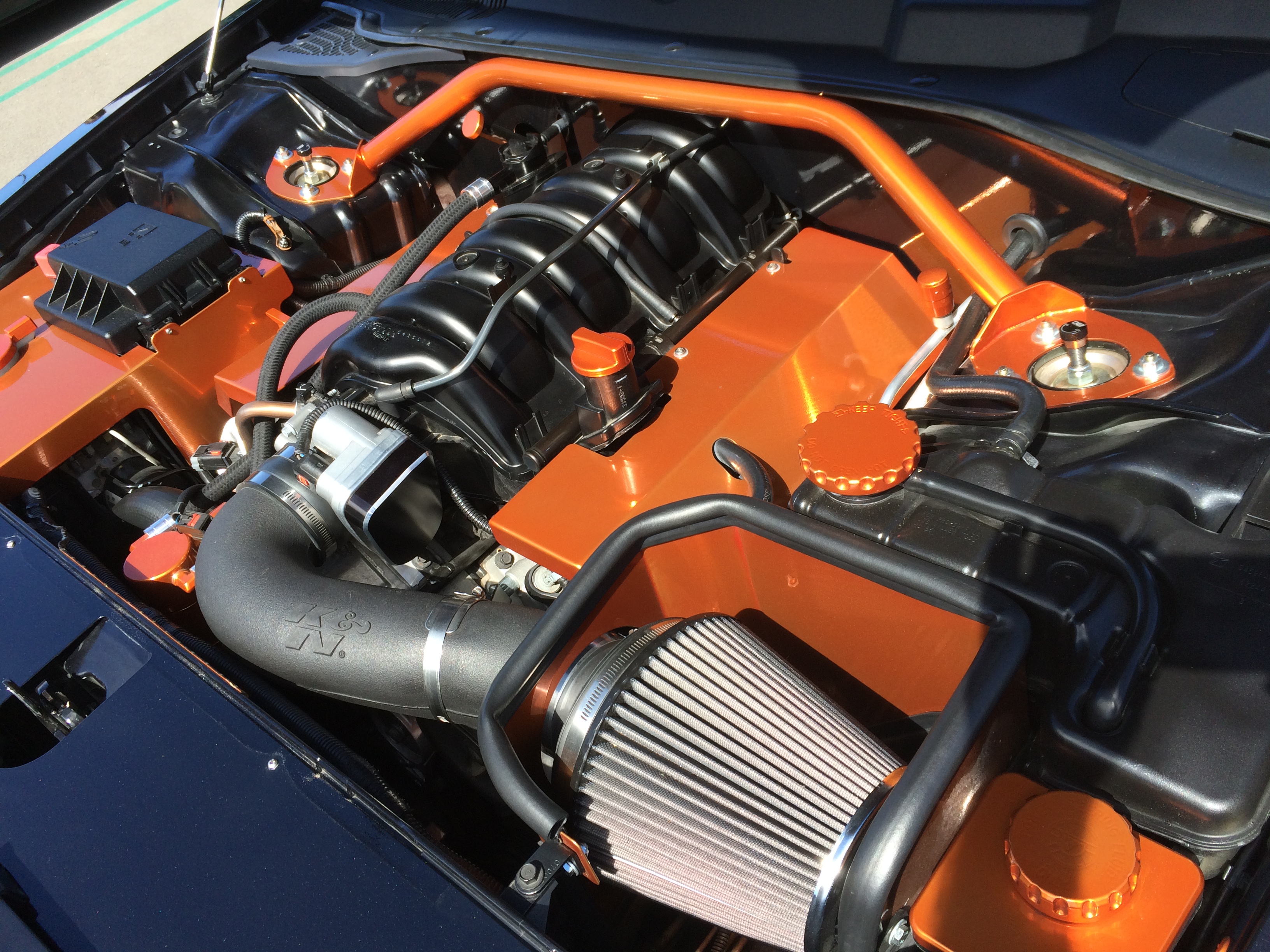 Ron Rodriguez said he "dressed up" his Chrysler 300C engine.