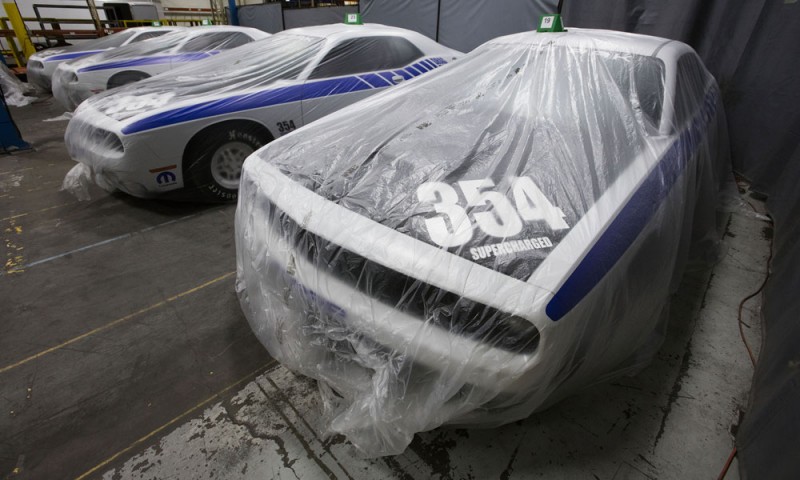 Supercharged Mopar Dodge Challenger Drag Pak ready for delivery.