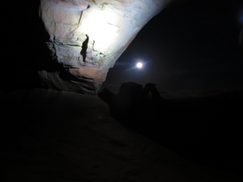 Full Moon on our Hike to Delicate Arch