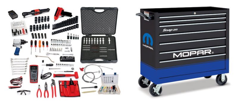 The Mopar Student Tool Kit includes hand tools, electronic diagnostic tools and a specially wrapped tool box.