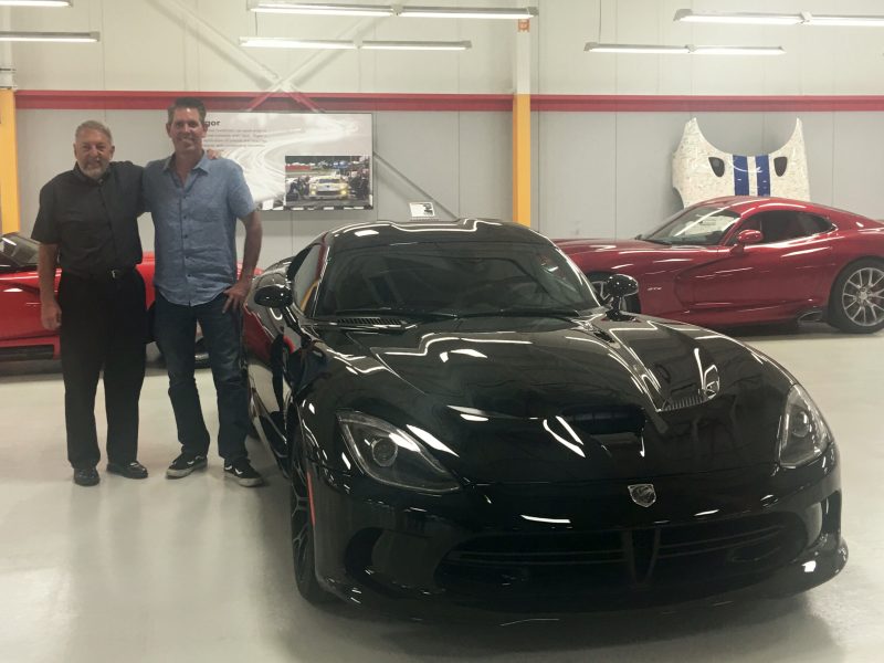 Mark Trostle, right, with his father at the Viper plant.