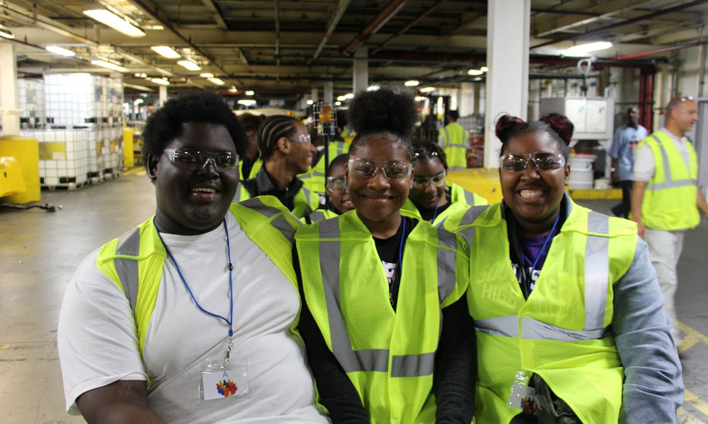 Manufacturing Day at the Jefferson North Assembly Plant for more than 100 Detroit high school students included a tour of the assembly lines were the Jeep® Grand Cherokee and Dodge Durango are produced.