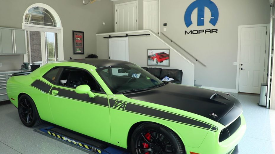 Michael Parent reworked his 2015 Sublime Green Dodge Challenger Scat Pack to mimic the look of the Challenger T/A concept car.